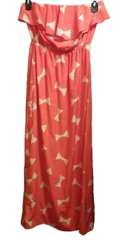 Peach Love California Maxi Dress Strapless Small