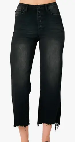 Judy Blue High Rise Button Fly Wide Leg Crop Jeans- Ivory Gem size 18 W