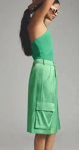 Hutch Anthropologie Green Motif Pleated Utility Shorts Women’s Size XS NWT