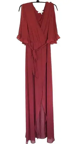 BCBGeneration  Chiffon Maxi Dress Women's Size Large V-Neck Formal Gown Mini