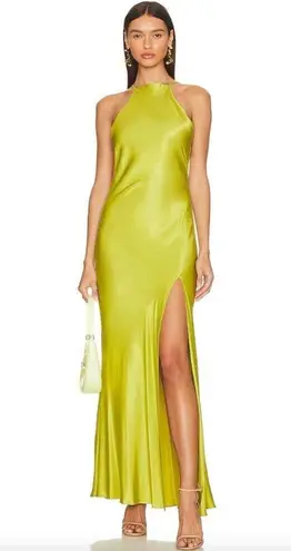 Bec & Bridge Teresa Halter Strappy Maxi Dress Wasabi Green Womens Size 10