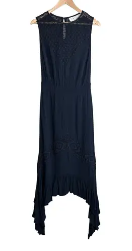 Jen's Pirate Booty Dress Womens M Black Sagrada Rising Sun Midi Whimsygoth