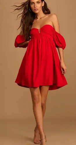 Boutique Red Off The Shoulder Dress