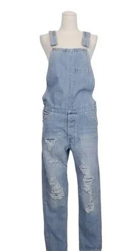 ASOS  Distressed Ripped Denim Overalls Light Blue Sz 28