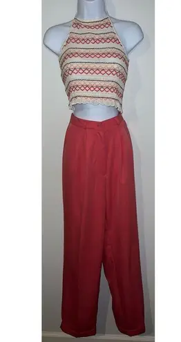 Liz Baker VTG Women’s Cuffed High Waist Trouser Pink/Melon 10T