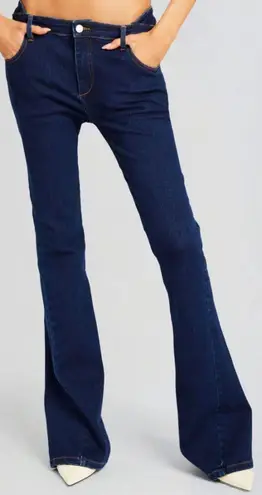 NWT Ser.o.ya Trisha Mid Rise Flare Pant Jeans Sz 27 $278 Blue