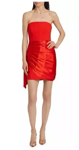 Cinq à Sept Kennith Silk-Trim Mini Dress in Cherry Tomato Women's Sz 6