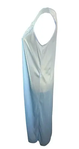 BEAUTIFUL NYLON LACE BABY BLUE VINTAGE NIGHTGOWN WITH DUSTER HOUSE COAT 2pc Size M