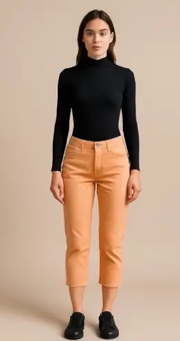 Bandolino Jeans Women’s Cropped Pants – Size 12 | Peachy Orange Stretch Casual