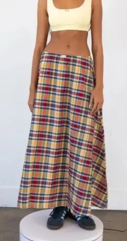 Rat Boi Dream Skirt in Crimson Tartan Size Large Casual Cotton Maxi Red