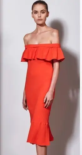 Veronica Beard “Oleta” Off Shoulder Ruffled Dress