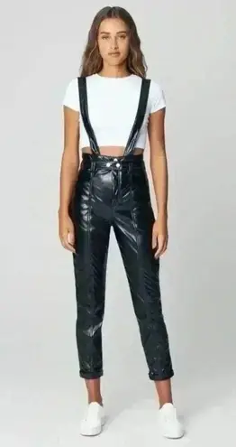 Blank NYC Other Worldly Overall Faux Leather Pants with Suspenders Size 28 NEW