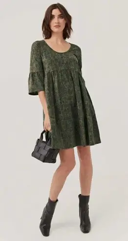 ✨HP✨PACT Apparel Women's Grape Leaf Snake Revive Flutter Sleeve Sz Medium Dress✨ Black