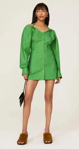 Nanushka Alyssa Mini Dress Green Womens Size XS