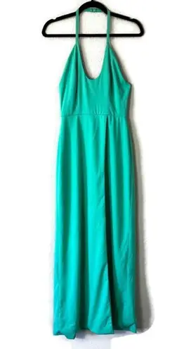 AQ/AQ Sienna Mint Green Halter Neck Sleeveless Open Back Slit Maxi Dress Size 4