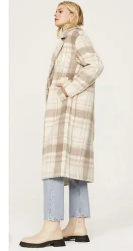 Wish The Label Natrual Plaid Empire Coat Size Large