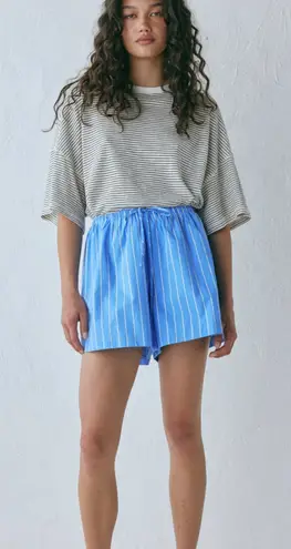 VRG GRL Annika Shorts in Cornflower Stripe Womans AUS6 US XS Blue