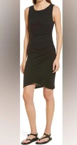 Treasure & Bond Ruched Side Sleeveless Dress Black 1x NWT