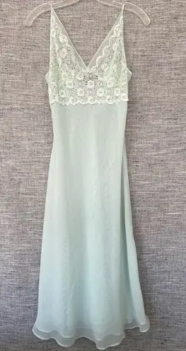 Halston Heritage Halston slip dress nightgown nightie lingerie beaded floral lace size PM