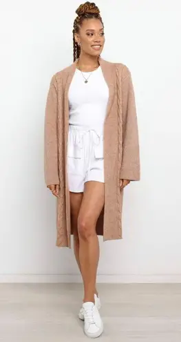 Petal and Pup  Dori Light Brown Knit Longline Cardigan L