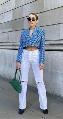 ZARA PLAID CROPPED JACKET & SKIRT SET