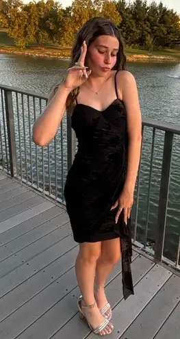 BCX Black Ruched Mini HOMECOMING/cocktail Dress Size XS