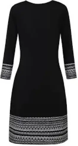 Iz Byer  Sheath Mini Knit Black Long Sleeve Dress