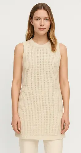 Massimo Dutti Women’s Sleeveless Textured Knit Tank Top Beige