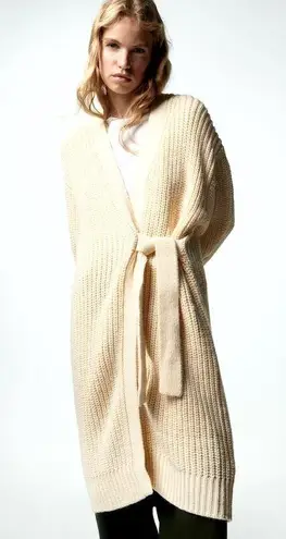 ZARA Chunky Wrap Front Knit Cardigan