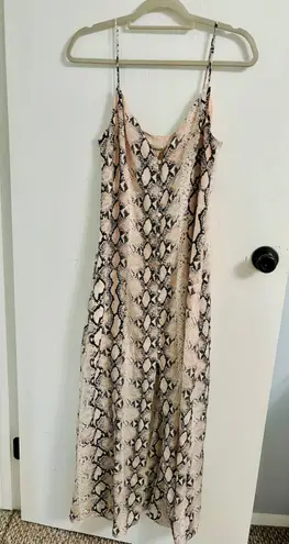 L'Agence NWT Reformation L’Agence silk long maxi dress pink python print vacation summer
