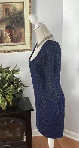 Material Girl  Dress Womens Small Mini Bodycon Cutout Scoop Stretch Blue Short L