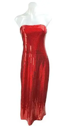 Party King Toon Starlet Jessica Rabbit Red Sequin Halloween Costume Maxi Dress S