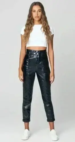 Blank NYC Other Worldly Overall Faux Leather Pants with Suspenders Size 28 NEW