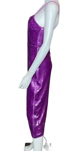 Autumn Adeigbo Women’s Aster Sequin Midi Dress in Purple Sz 6