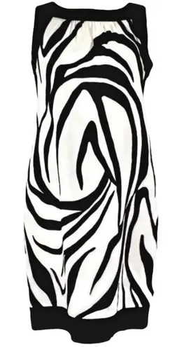 Alyx Dresses Zebra Print Black Cream Sleeveless Sheath Dress W/ Pockets Size 16