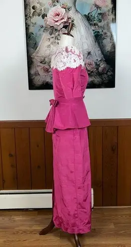 Gorgeous Vintage 1980s Watters & Watters Taffeta Mother of the Bride Gown! Pink Size 4