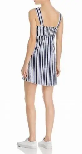 Show Me Your Mumu  Blue White Striped Aria Sleeveless Square Neck Mini Dress M