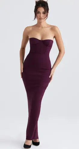 House Of CB Lucia Plum Strapless Dress L+