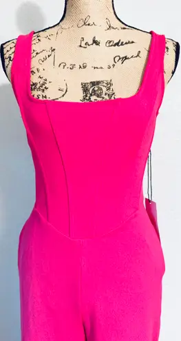 Crystal Sky Corset Top Hot Pink Jumpsuit