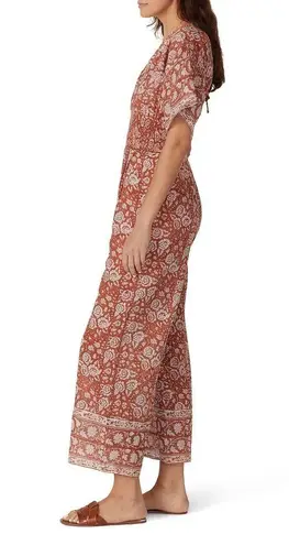 Cleobella Printed Jess Wide Leg V-Neck Short Sleeve Jumpsuit Size XS