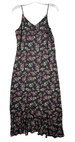 Fashion Bug Dress Womens 14 Black Pink Floral Flowers Cottagecore Vintage Y2K