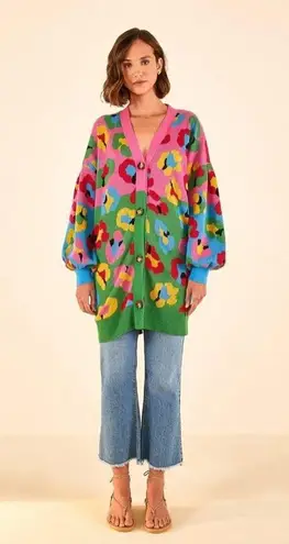 Farm Rio NWOT Mixed Fun Leopards Cardigan Small $195