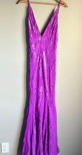 NBD X BY  sequined Chiquitita Gown In maxi Lavender