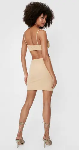 Nasty Gal Ribbed Cutout V Neck Dress