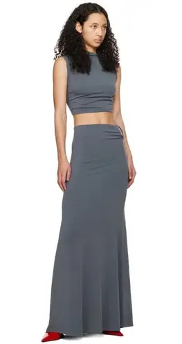 Jade Cropper Asymmetric Crop Top in Dye Grey XSmall New Womens Sleeveless Tank Gray Size XS
