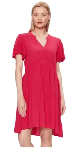 ICHI Marrakech Short Dress Pink Flutter Sleeve Flowy Size XS