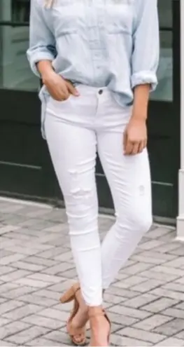 Pistola Jennifer Skinny Distressed Jeans in White Oak Sz 28 P6822FTN-WAKL