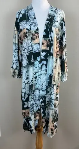 Tolani Kimono Duster Cardigan OS Grace Floral Tropical Multicolor Lightweight