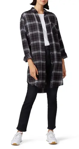 Rails Bianca Grey Black Metallic Plaid Top Tunic EUC Size XS