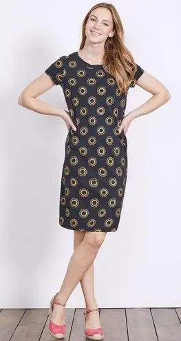 Boden USA Boden Women’s Navy Blue Gold Sunburst Coralie Cotton T-shirt Dress Size 6R
